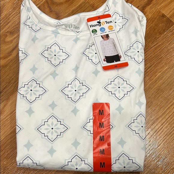 Hang Ten White Gray Long Sleeve Tee upf 50 medium new women’s rash guard - Picture 8 of 8